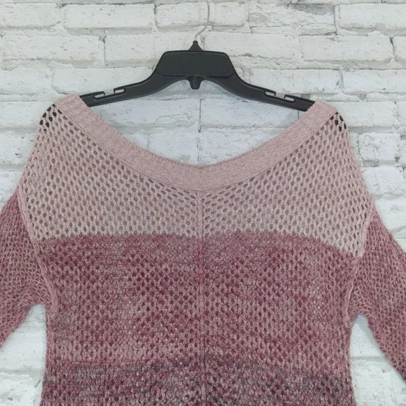 Maurices Womens Sweater Small Purple Open Knit Ombre Pullover - Picture 3 of 8